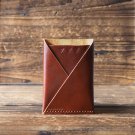 Leather Minimalist Slim Folded Card Wallet Card Sleeve, credit card holder #Whiskey Brown