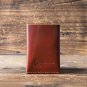 Leather Minimalist Slim Folded Card Wallet Card Sleeve, credit card holder #Whiskey Brown