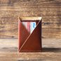 Leather Minimalist Slim Folded Card Wallet Card Sleeve, credit card holder #Whiskey Brown