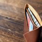 Leather Minimalist Slim Folded Card Wallet Card Sleeve, credit card holder #Whiskey Brown