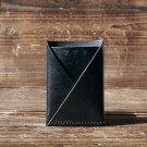 Leather Minimalist Slim Folded Card Wallet-card holder, Card Sleeve, credit card holder #Black