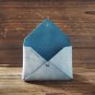 Handmade Leather Business card holder Credit card holder Slim Card wallet coin purse Wax #Blue