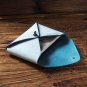 Handmade Leather Business card holder Credit card holder Slim Card wallet coin purse Wax #Blue