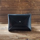 Handmade Leather Business card holder Credit card holder Slim Card wallet coin purse #Black