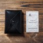 Handmade Leather Business card holder Credit card holder Slim Card wallet coin purse #Black