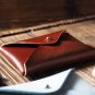 Handmade Leather Business card holder Credit card holder Slim Card wallet coin purse #Whiskey Brown
