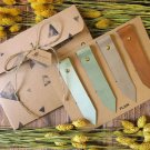 Natural Plain Leather Bookmark Gift Set - Handmade Hand stitched Book Mark, Minimal