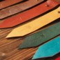 Natural Forest Leather Bookmark Gift Set - Handmade Hand stitched Book Mark, Minimal