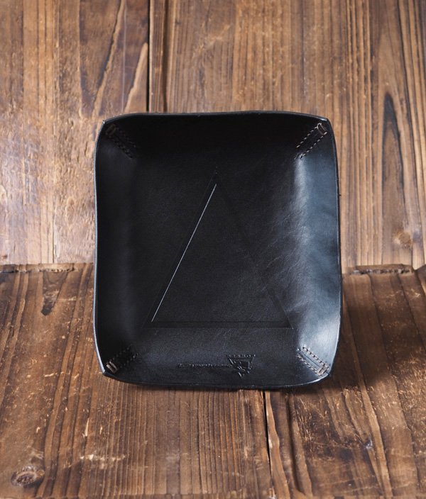 Handmade Leather Valet Tray Letter tray Desk tray Vanity tray Personalized gifts #Black
