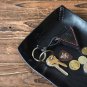 Handmade Leather Valet Tray Letter tray Desk tray Vanity tray Personalized gifts #Black