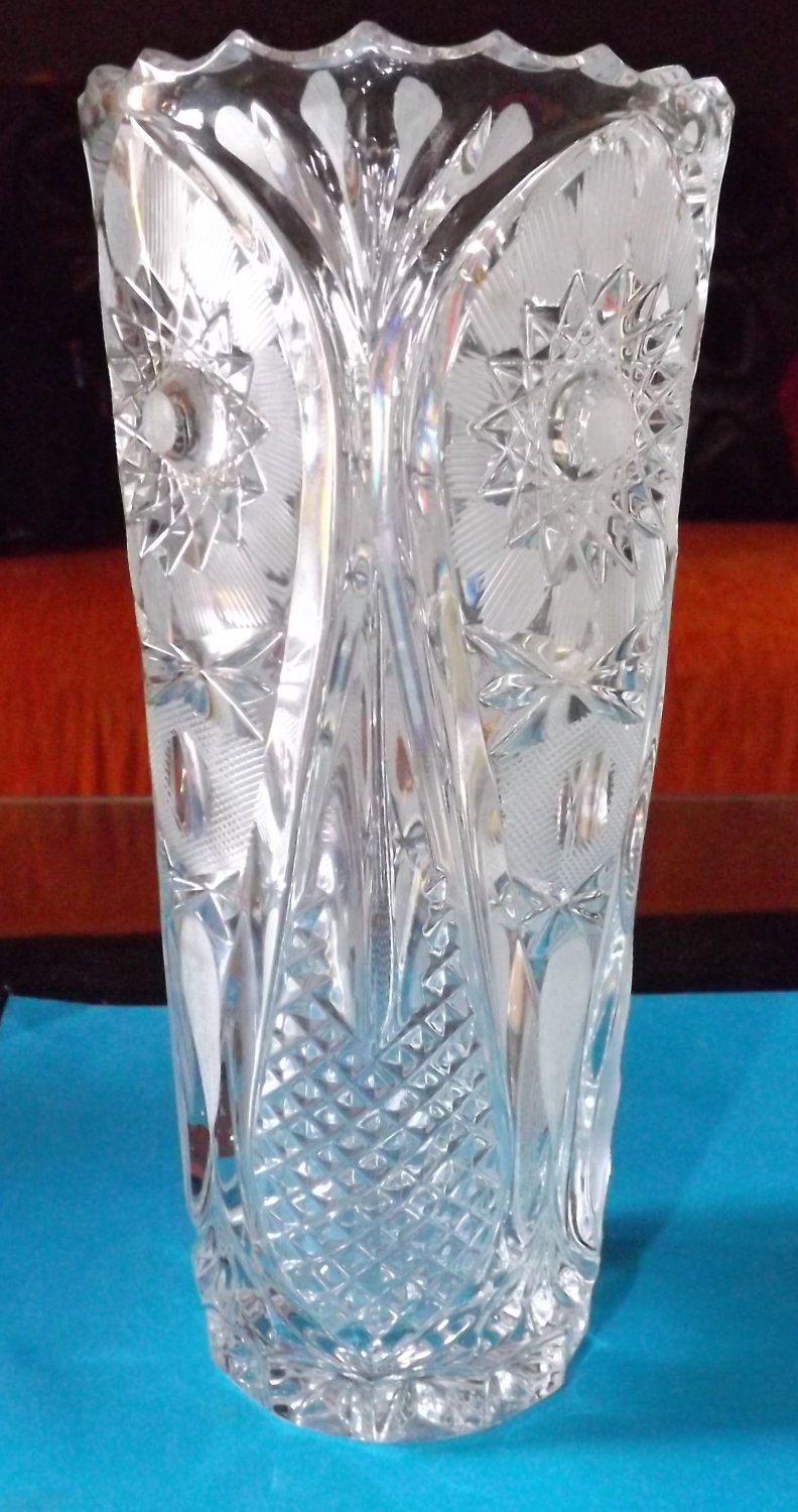 Flower vase made from original Bohemian crystal glass