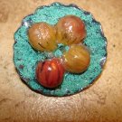 Large fruit bowl metal button with grapes. Large fruit bowl metal button with grapes.
