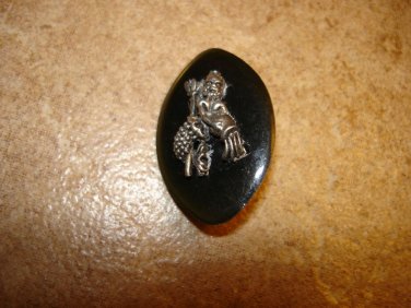 Very unique metal button with detailed Aquarius sign.
