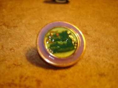 All metal button with Chinese dragon.