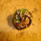 Art nouveau style metalized plastic button