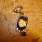 Burning dices silver metal charm for bracelet.