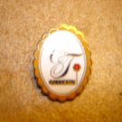 All metal cloisonne GIRLS brooch pin.