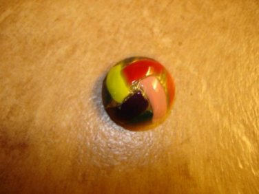 Old art nouveau style painted metal button.