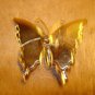 Gold metal and cloisonne button in shape of butterfly.