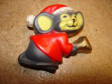 Lovely Christmas plastic button in shape of mouse with bell.