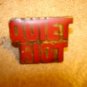 All metal pin back pin Quiet Riot.