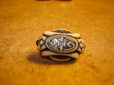 Plastic Japanese button with rhinestones
