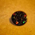 Beautiful black glass button with rhinesstones.