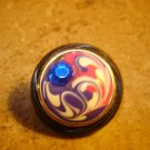 Art nouveau style plastic button with blue rhinestone. Art nouveau style plastic button with blue rhinestone.