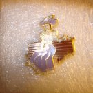 Victorian lady sitting on bench all metal pin badge. Victorian lady sitting on bench all metal pin badge.