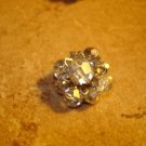 Vintage silver metal button with white glass beads. Vintage silver metal button with white glass beads.