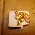 Gold metal Guardian Angel with 4 pinback pins. Gold metal Guardian Angel with 4 pinback pins.