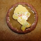 Large wood button with little lamb girl.