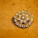 Large pewter button with beautiful rhinestones