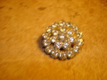 Large pewter button with beautiful rhinestones