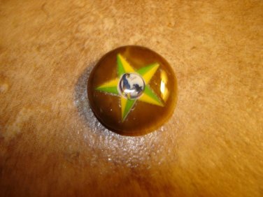 Old vegetable ivory button with star and animal.