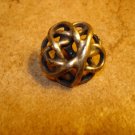 Antique very intrique dome shape pewter metal button.