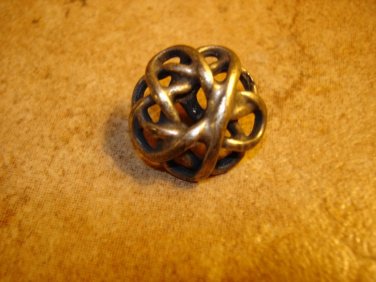 Antique very intrique dome shape pewter metal button.