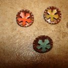 Lot of 3 small antique metal buttons.