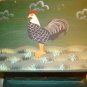 Old green wood box with painted rooster & inside dividers.