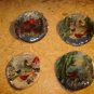 Bird serie paper mache buttons lot of 4 signed by artist.
