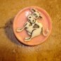 Lovely large plastic button with white & black cow.