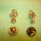 Lot of 2 gorgeous metal angel pins with white rhinestones. Lot of 2 gorgeous metal angel pins with white rhinestones.