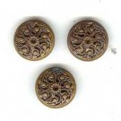 Lot of 3 vintage cut steel metal buttons.