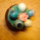 Leather like button with bluberries and flower. Leather like button with bluberries and flower.
