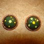 Set of 2 nicely painted metal buttons.