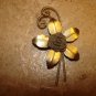 Vintage gold metal rose pendant.