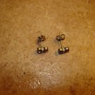 Vintage butterfly shape metal earings with rhinestones.