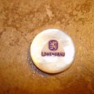 Mother of pearl advertising button for Lowenbrau beer