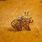 Gold tone all metal pin badge angel with wings