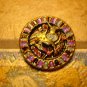 Large vintage nicely painted metal button with dragon
